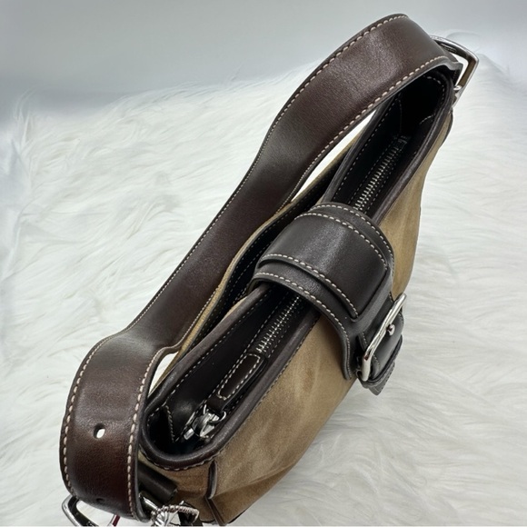 ⭐️SOLD⭐️ Vintage Coach Hampton Camel Suede & Leather Shoulder Bag - Picture 8 of 15